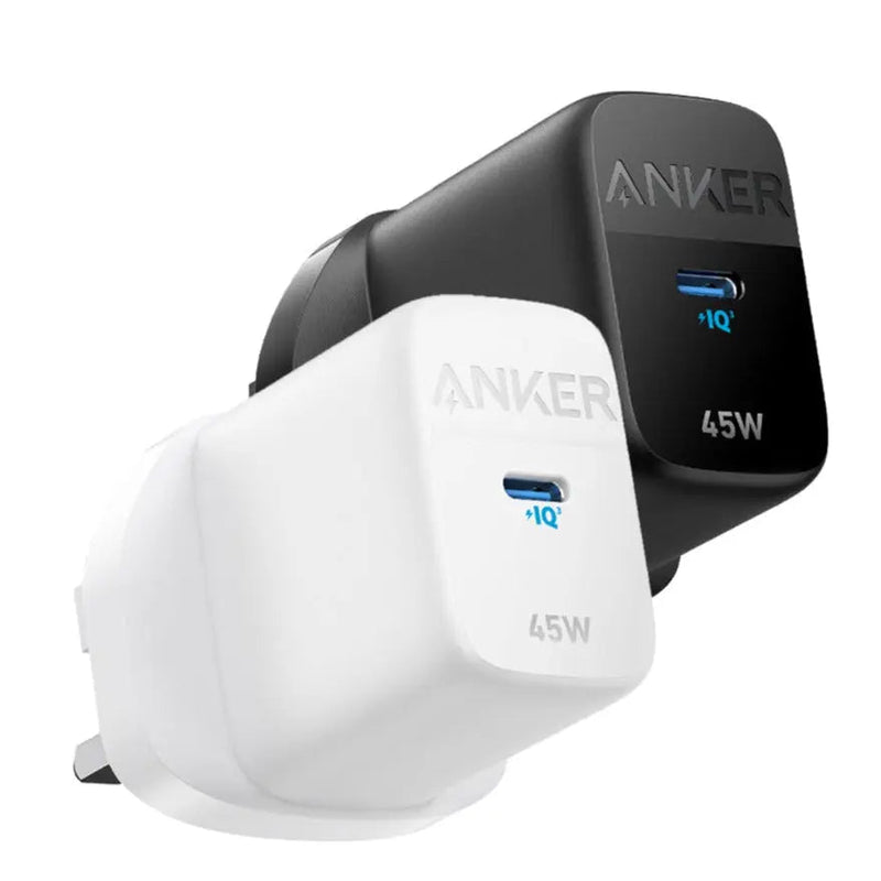 Anker 313 45W GaN Wall Charger in White and Black
