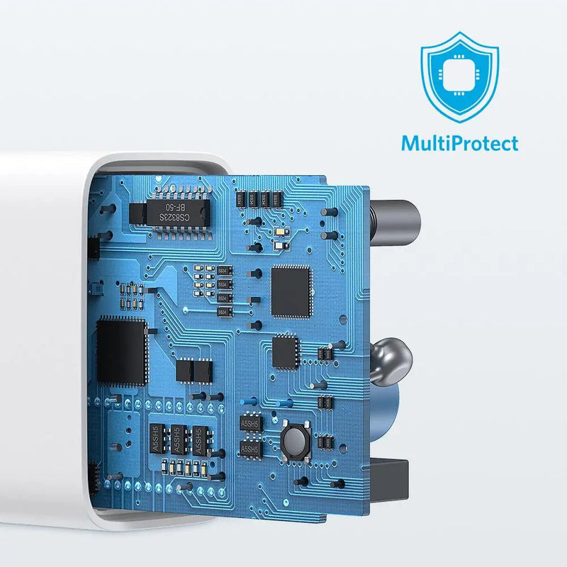 Anker 20W Dual-Port Wall Charger, feature detail