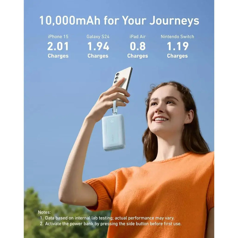 Anker Zolo Power Bank 30W with Built-in USB-C and Lightning Cables (10,000mAH)