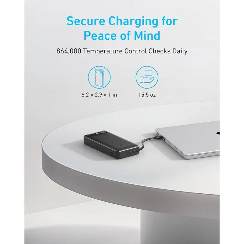 Anker Power Bank 87W with Built-in USB-C Cable (20,000mAh), feature detail