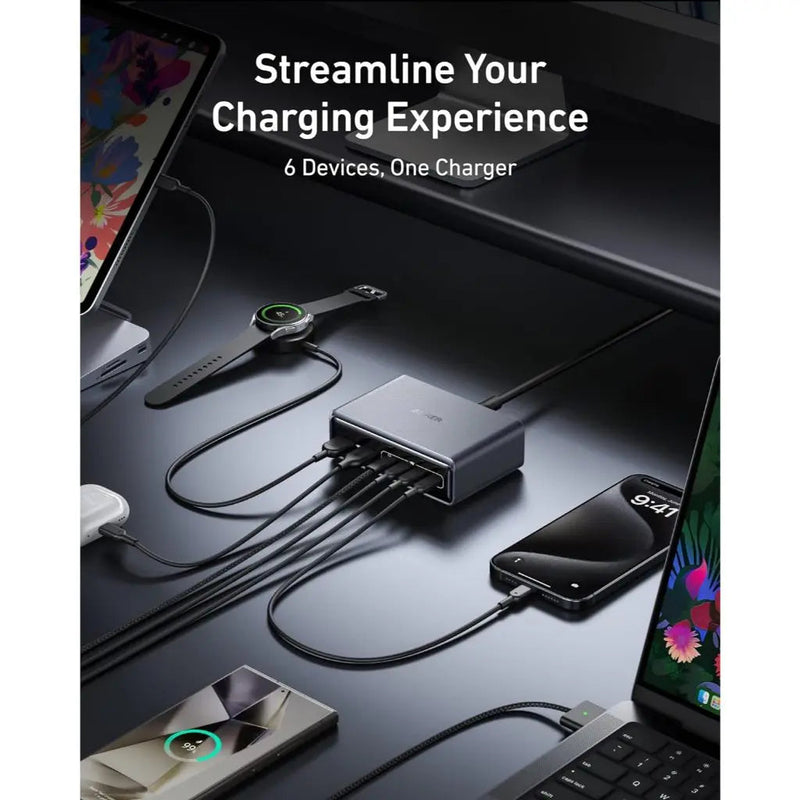 Anker Prime 200W 6-Port GaN Desktop Charger, feature detail