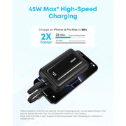 Anker Zolo Power Bank 45W with 2 Built-in USB-C Cables (20,000mAh), feature detail
