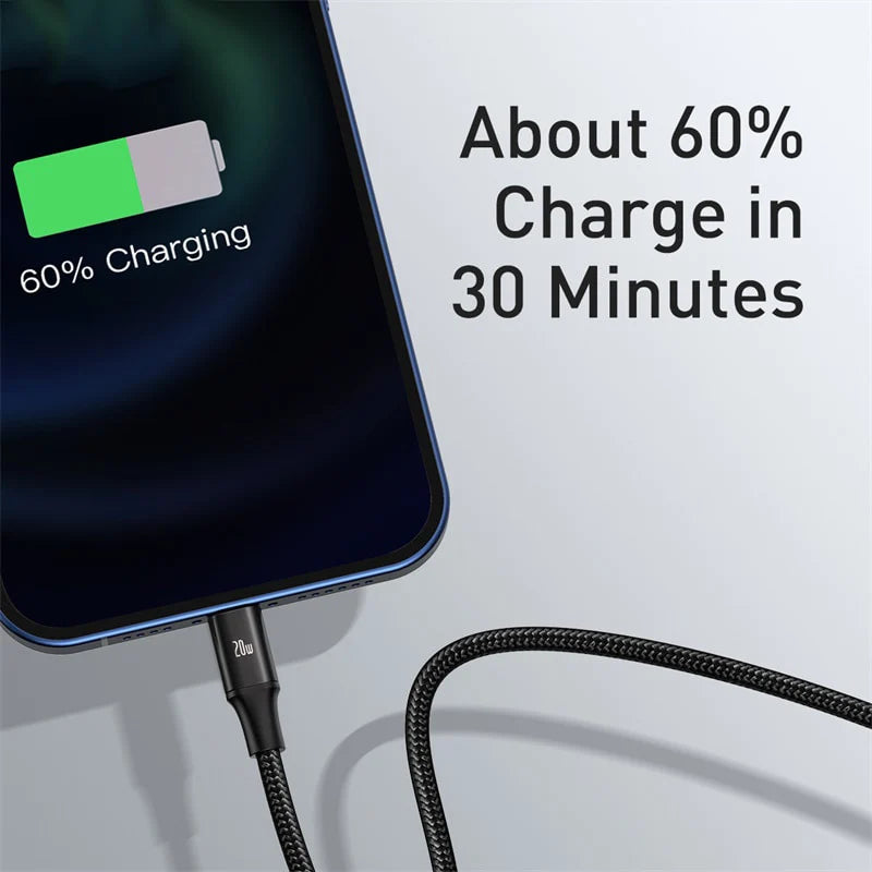 Baseus 20W Rapid Series 3-in-1 Fast Charging Data Cable (Type-C to M+L+C PD)