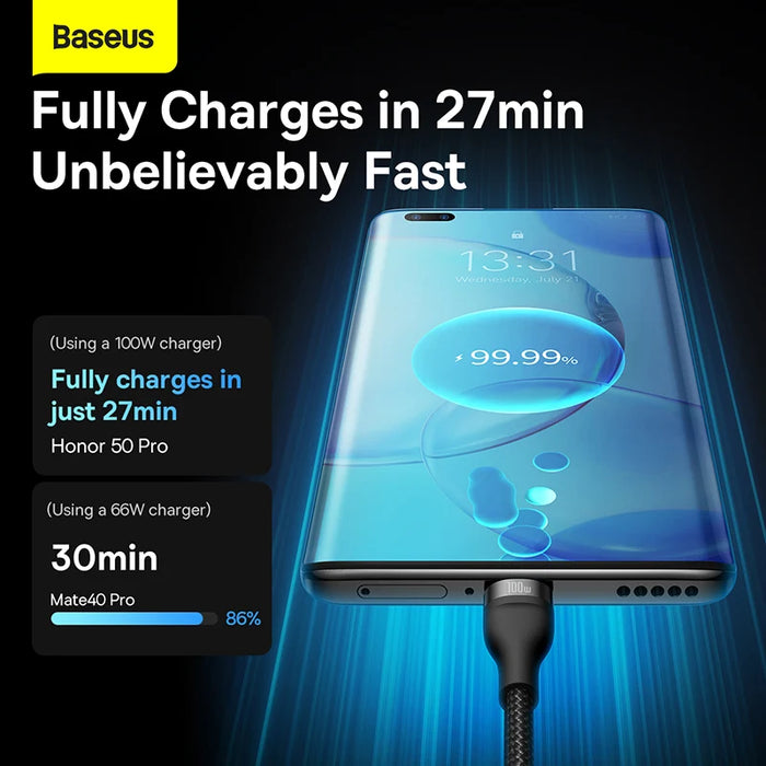 Baseus 3-in-1 100W Fast Charging Cable (USB to M+L+C)