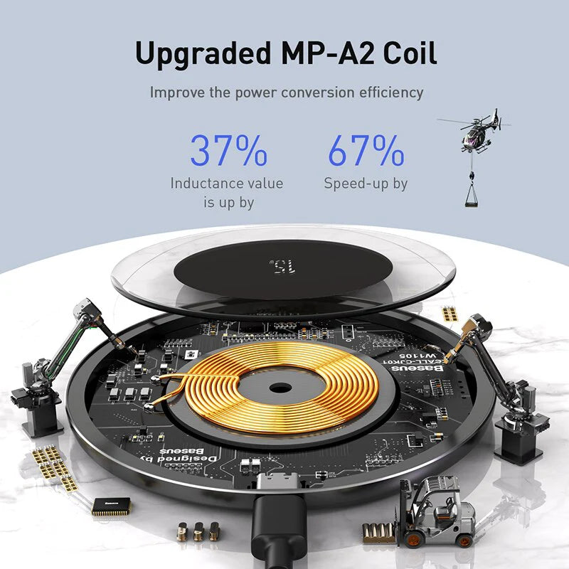 Baseus 15W Fast Qi Transparent Wireless Charging Pad