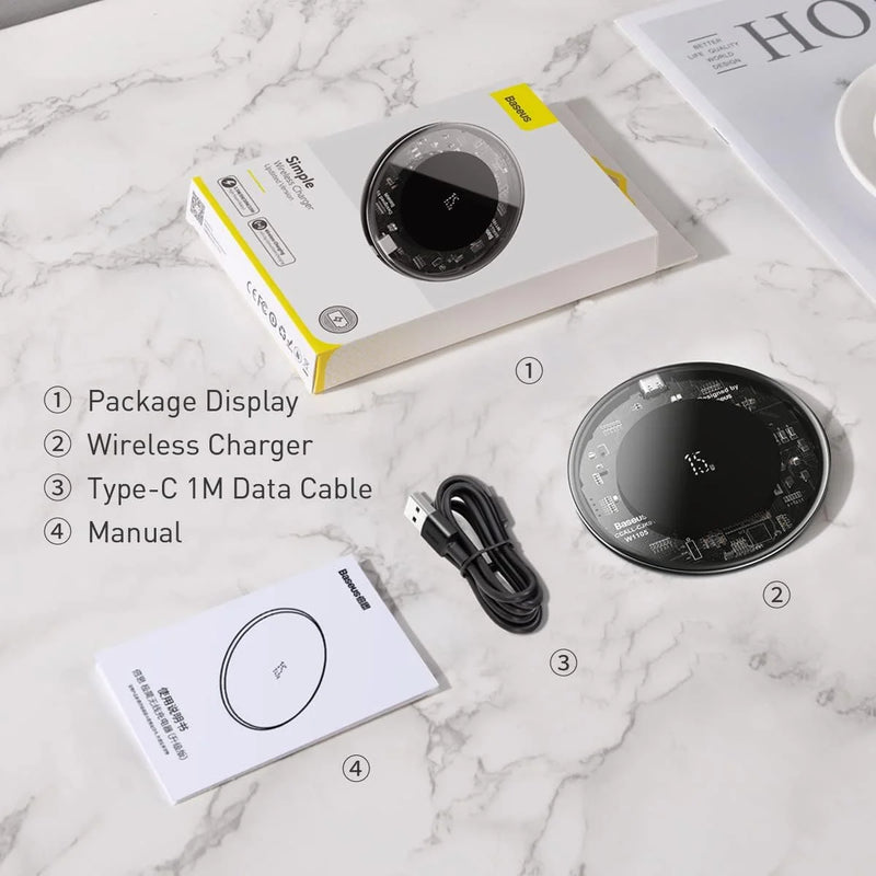 Baseus 15W Fast Qi Transparent Wireless Charging Pad