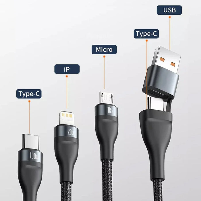 Baseus Flash Series 100W Fast Charging Data Cable (USB/Type-C to M+L+C)