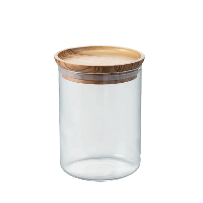 Hario Airtight Glass Canister with Olive Wood Lid