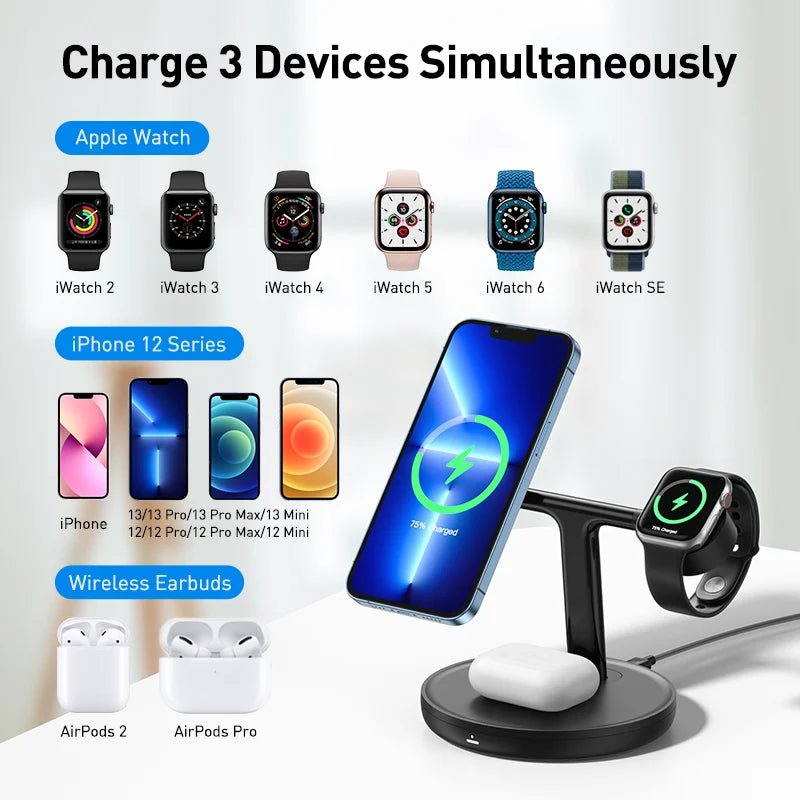 Baseus Swan 3-in-1 Wireless Magnetic Charging Stand